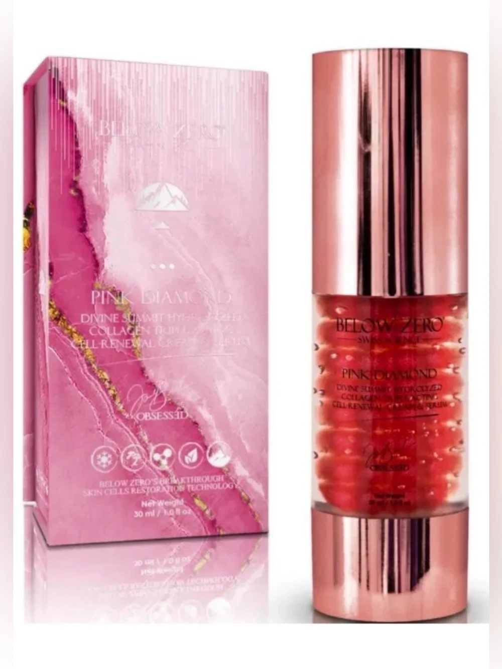 Below Zero Pink Diamond Collagen Triple Acting Cell-Renewal Cream & Serum